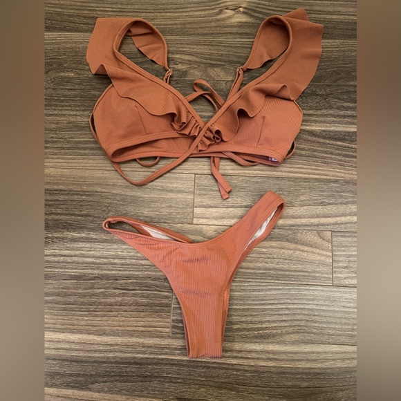 Ruffled wrap around two piece swimsuit / bikini - Picture 1 of 1